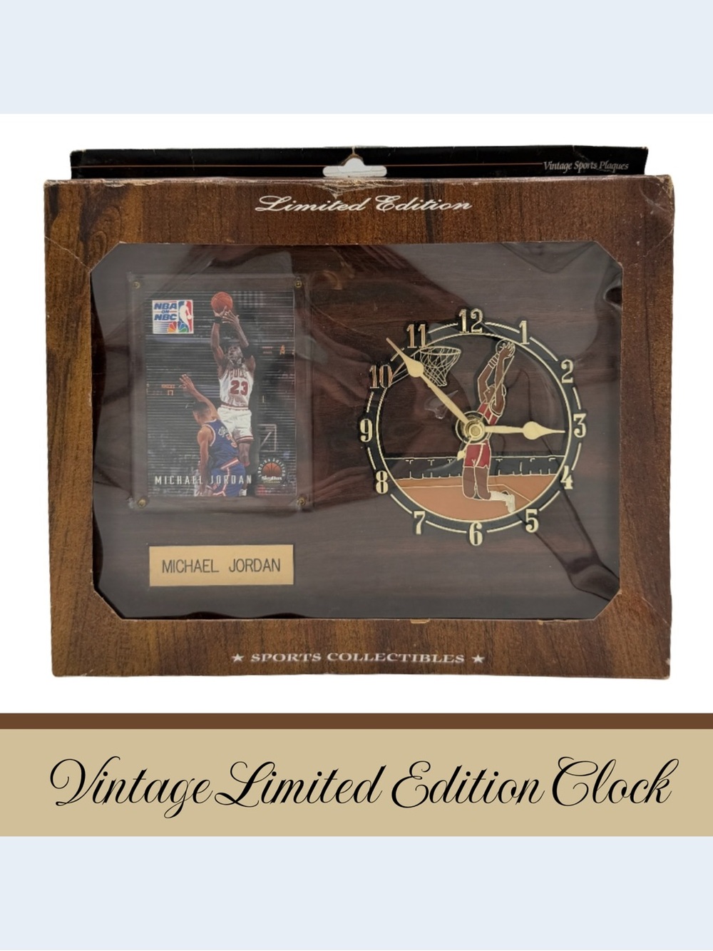 Vintage Limited Edition Michael Jordan NBA Sports Collectibles Clock